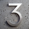 brushed aluminum modern house numbers 3